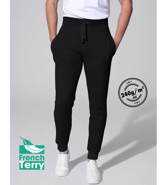 SW PANTS CUFF FRENCH TERRY 240 BK L